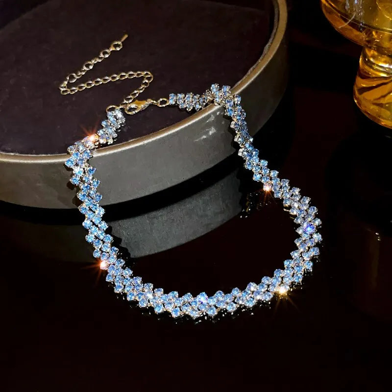 Luxury Full Rhinestone Choker Necklace – Sparkling Geometric Crystal Statement Piece for Women | Wedding, Party & Special Occasion Jewellery