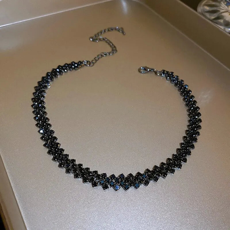 Luxury Full Rhinestone Choker Necklace – Sparkling Geometric Crystal Statement Piece for Women | Wedding, Party & Special Occasion Jewellery