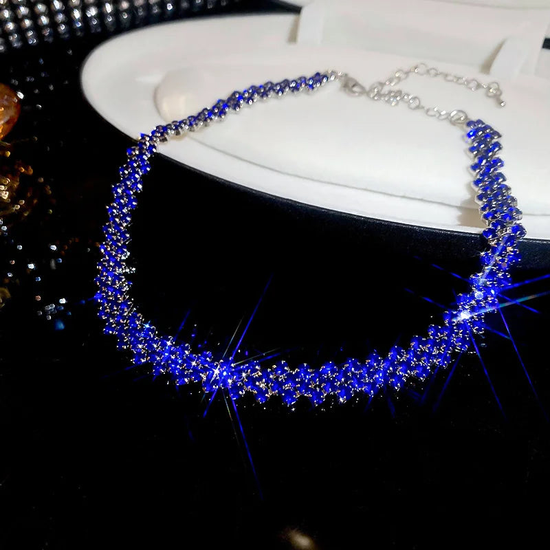 Luxury Full Rhinestone Choker Necklace – Sparkling Geometric Crystal Statement Piece for Women | Wedding, Party & Special Occasion Jewellery
