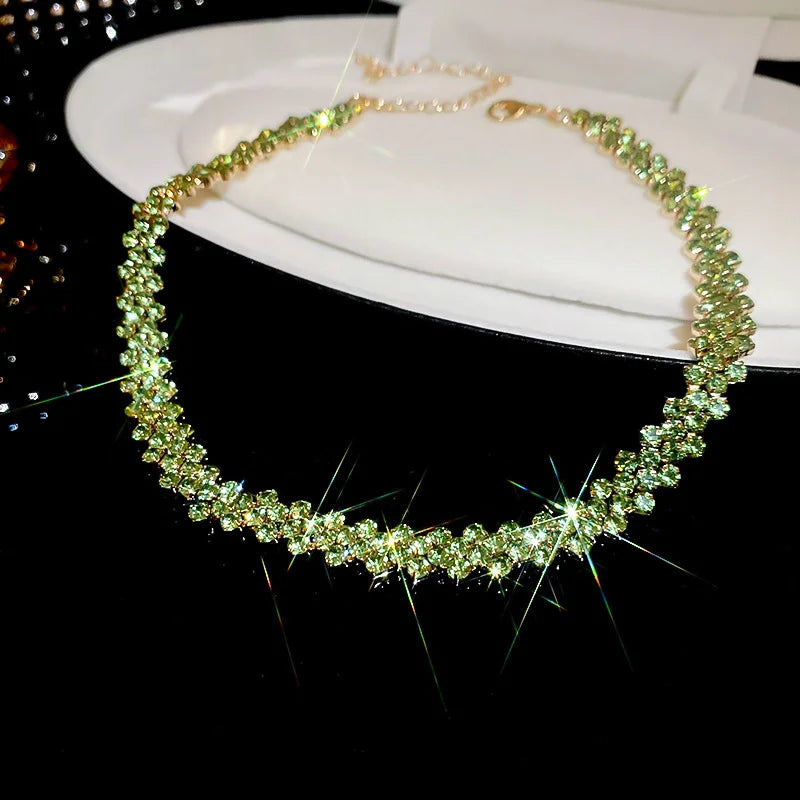 Luxury Full Rhinestone Choker Necklace – Sparkling Geometric Crystal Statement Piece for Women | Wedding, Party & Special Occasion Jewellery