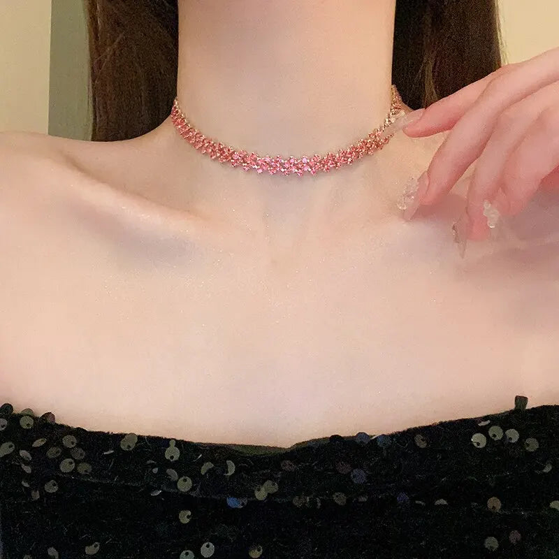 Luxury Full Rhinestone Choker Necklace – Sparkling Geometric Crystal Statement Piece for Women | Wedding, Party & Special Occasion Jewellery