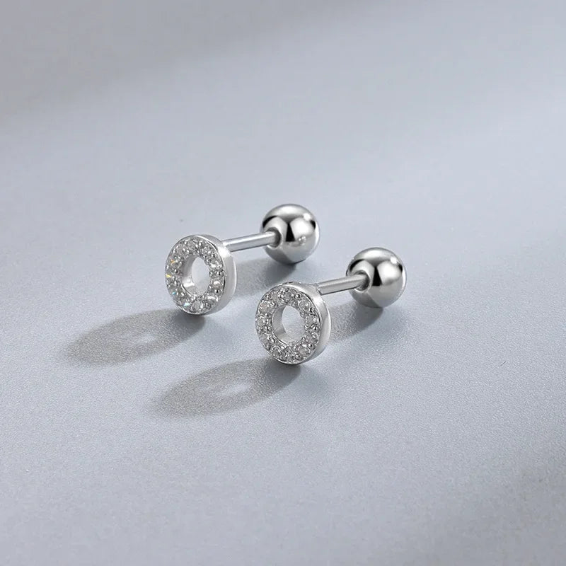 Hypoallergenic Heart Stud Earrings | 925 Sterling Silver Screw-Back Cartilage & Helix Piercing Jewellery for Women & Girls – Everyday Gift UK