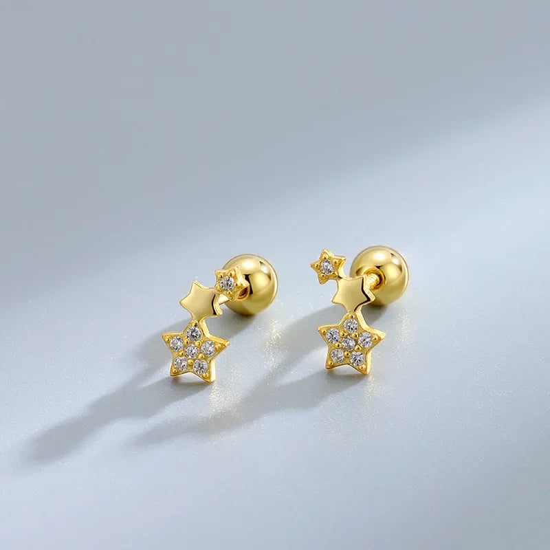 Hypoallergenic Heart Stud Earrings | 925 Sterling Silver Screw-Back Cartilage & Helix Piercing Jewellery for Women & Girls – Everyday Gift UK