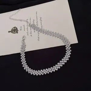 Luxury Full Rhinestone Choker Necklace – Sparkling Geometric Crystal Statement Piece for Women | Wedding, Party & Special Occasion Jewellery
