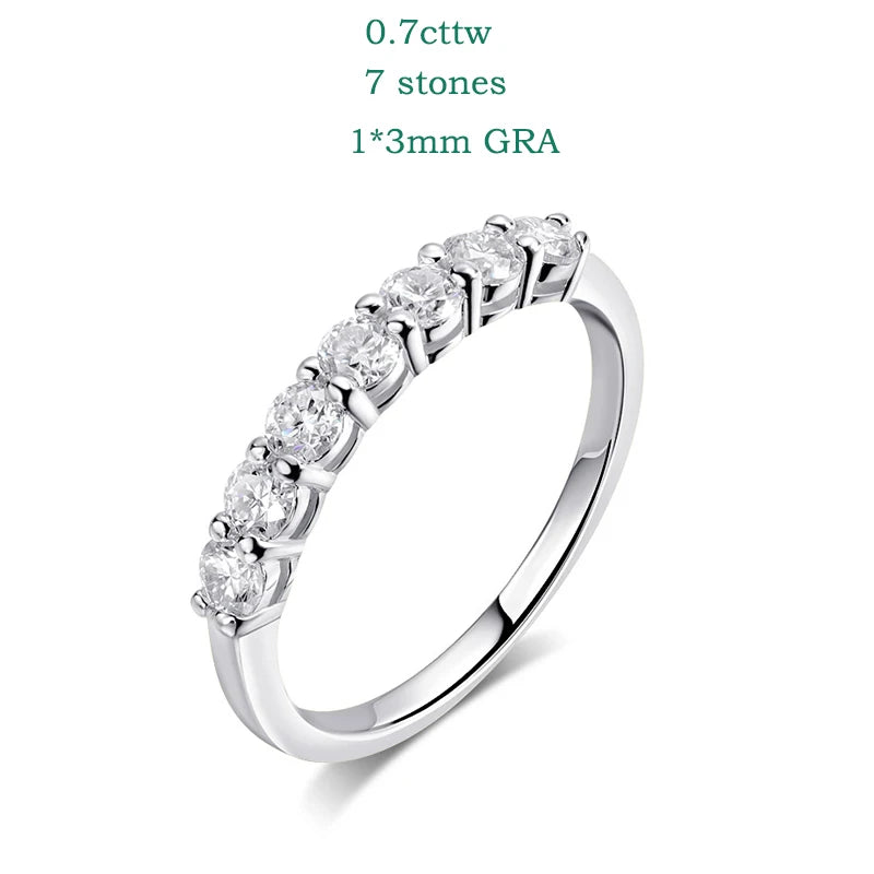 Pandora-Style Moissanite Ring for Women | 0.7CT D Colour Gemstone Wedding Band in 925 Sterling Silver