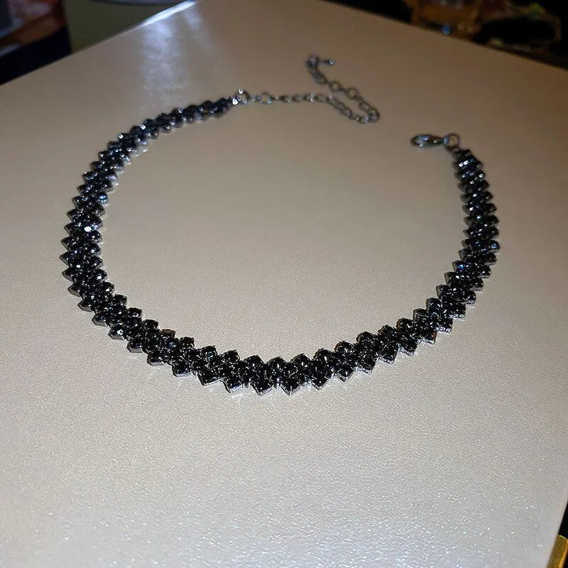 Luxury Full Rhinestone Choker Necklace – Sparkling Geometric Crystal Statement Piece for Women | Wedding, Party & Special Occasion Jewellery