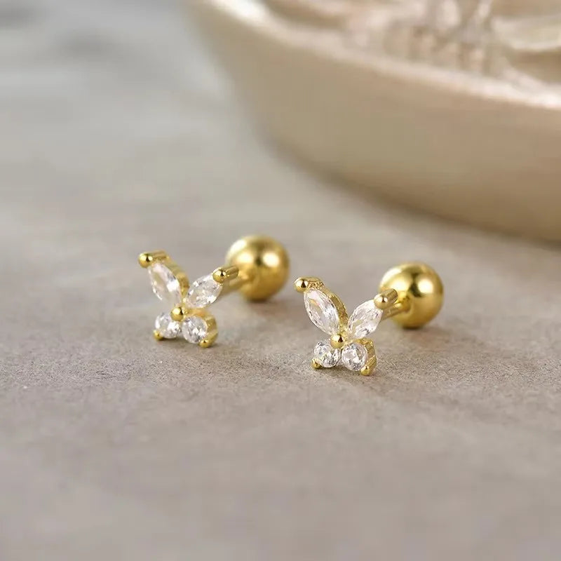 Hypoallergenic Heart Stud Earrings | 925 Sterling Silver Screw-Back Cartilage & Helix Piercing Jewellery for Women & Girls – Everyday Gift UK