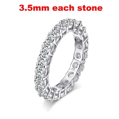 Pandora-Style 925 Sterling Silver Moissanite Eternity Ring | Round Cut 2mm–5mm GRA Certified Wedding Band