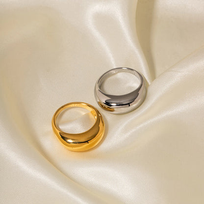 Simple Stainless Steel Arc Ring for Women | Minimalist Geometric Band in Silver or Gold | Couples Anniversary & Everyday Jewellery UK