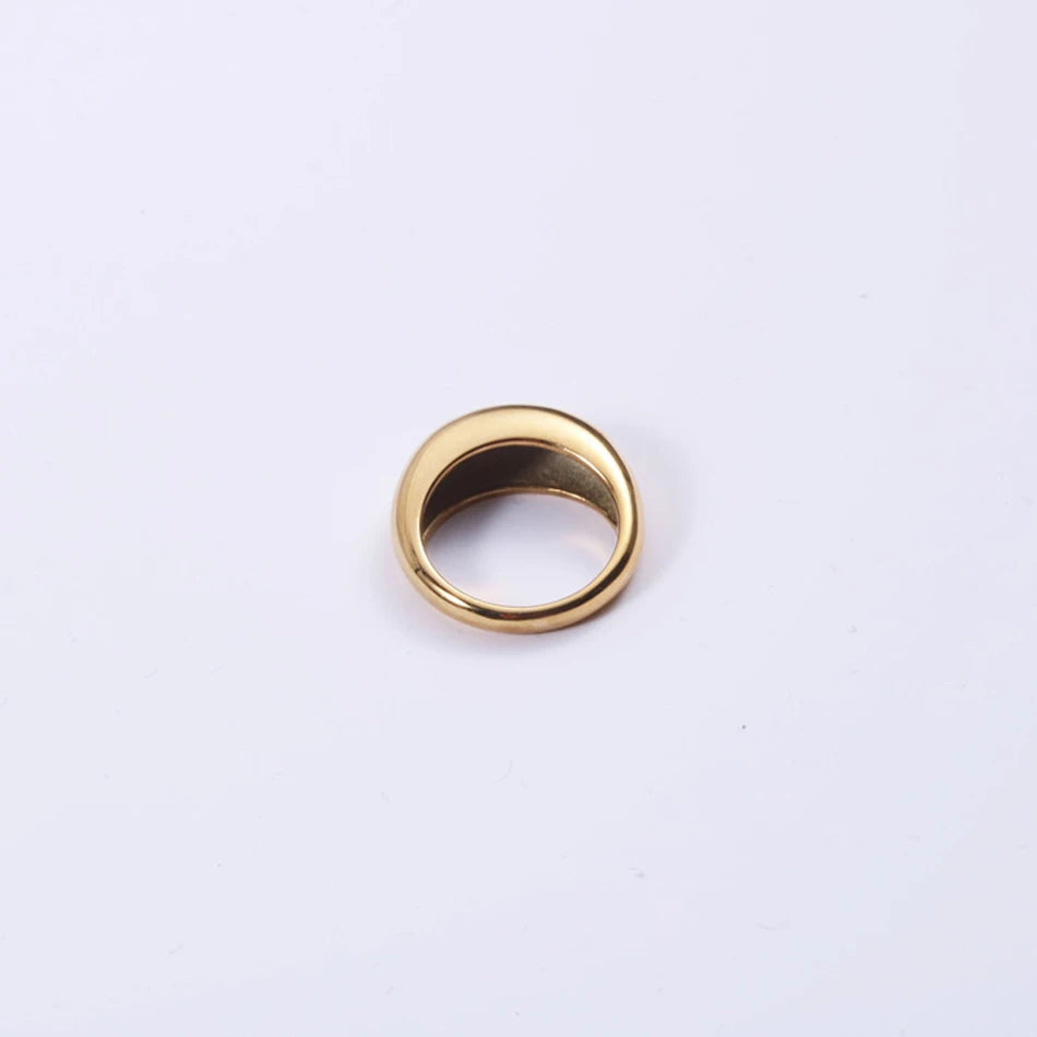 Simple Stainless Steel Arc Ring for Women | Minimalist Geometric Band in Silver or Gold | Couples Anniversary & Everyday Jewellery UK