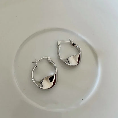 925 Sterling Silver Irregular Hoop Earrings – Gold-Tone Contemporary Design | Elegant Women’s Jewellery Gift UK