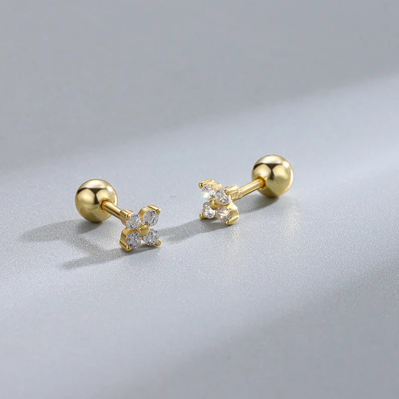 Hypoallergenic Heart Stud Earrings | 925 Sterling Silver Screw-Back Cartilage & Helix Piercing Jewellery for Women & Girls – Everyday Gift UK