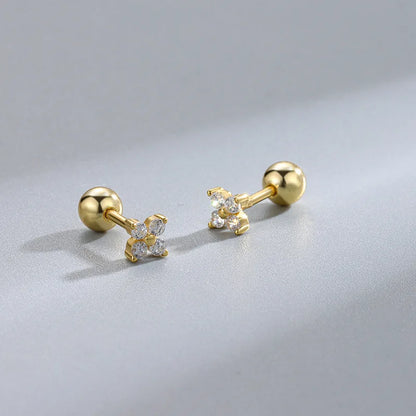 Hypoallergenic Heart Stud Earrings | 925 Sterling Silver Screw-Back Cartilage & Helix Piercing Jewellery for Women & Girls – Everyday Gift UK