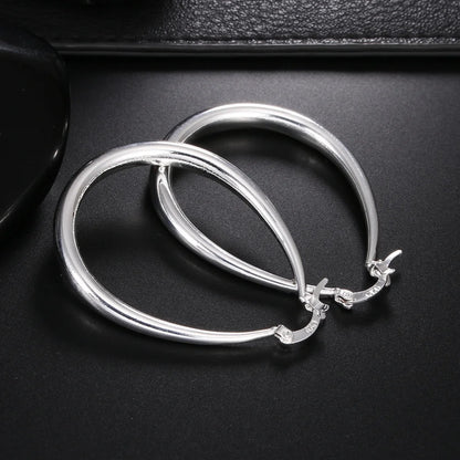 925 Sterling Silver Large Hoop Earrings | 41mm Smooth Polished Hoops for Women – Everyday & Occasion Jewellery UK