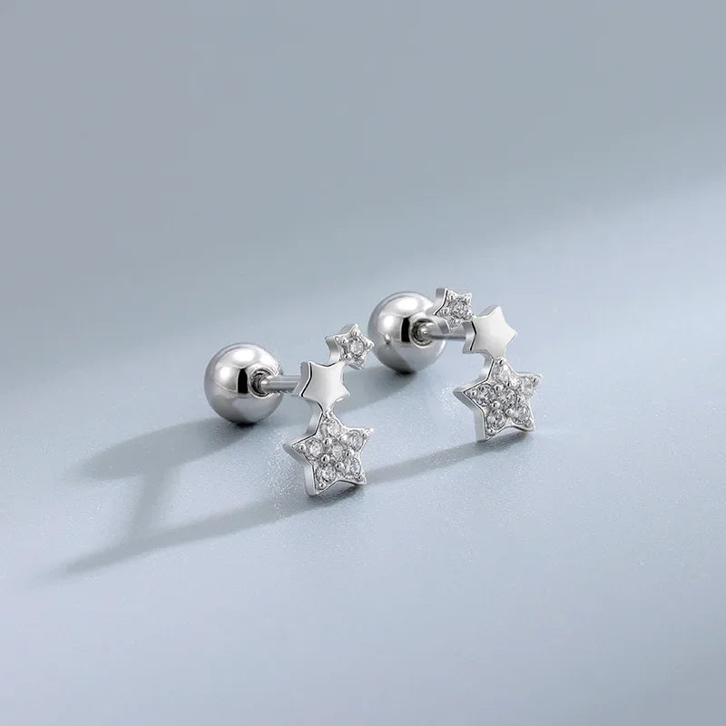 Hypoallergenic Heart Stud Earrings | 925 Sterling Silver Screw-Back Cartilage & Helix Piercing Jewellery for Women & Girls – Everyday Gift UK