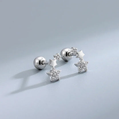 Hypoallergenic Heart Stud Earrings | 925 Sterling Silver Screw-Back Cartilage & Helix Piercing Jewellery for Women & Girls – Everyday Gift UK