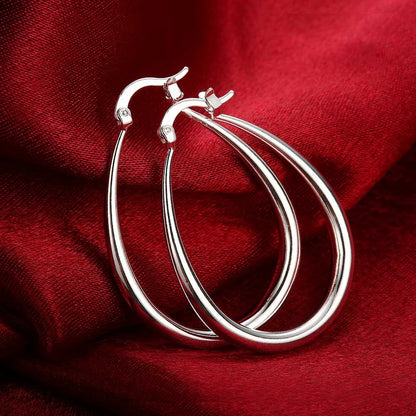 925 Sterling Silver Large Hoop Earrings | 41mm Smooth Polished Hoops for Women – Everyday & Occasion Jewellery UK