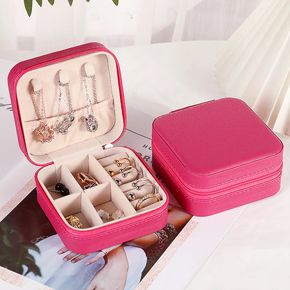A portable organizer for travel jewelry boxes, storage bags, rings, earrings, necklaces, and bracelets - the perfect gift for women