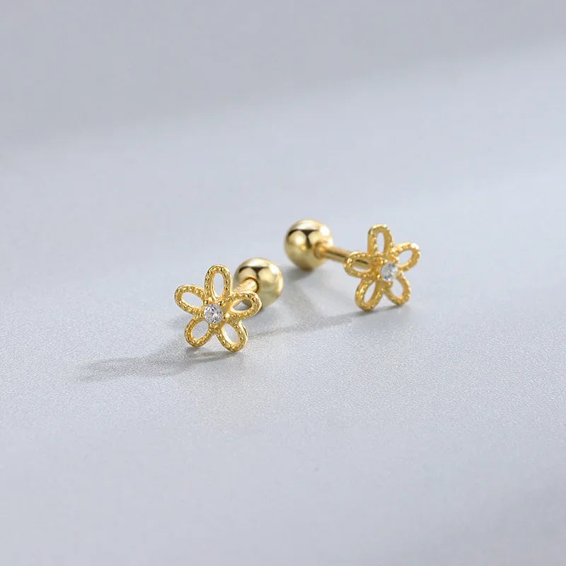 Hypoallergenic Heart Stud Earrings | 925 Sterling Silver Screw-Back Cartilage & Helix Piercing Jewellery for Women & Girls – Everyday Gift UK
