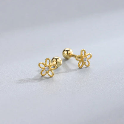 Hypoallergenic Heart Stud Earrings | 925 Sterling Silver Screw-Back Cartilage & Helix Piercing Jewellery for Women & Girls – Everyday Gift UK