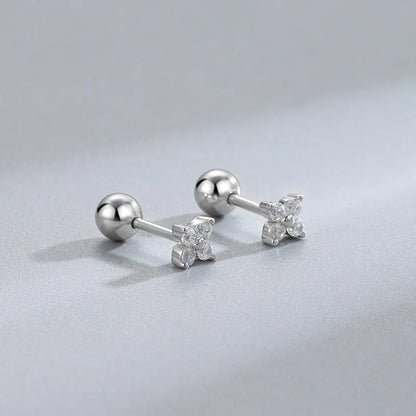 Hypoallergenic Heart Stud Earrings | 925 Sterling Silver Screw-Back Cartilage & Helix Piercing Jewellery for Women & Girls – Everyday Gift UK