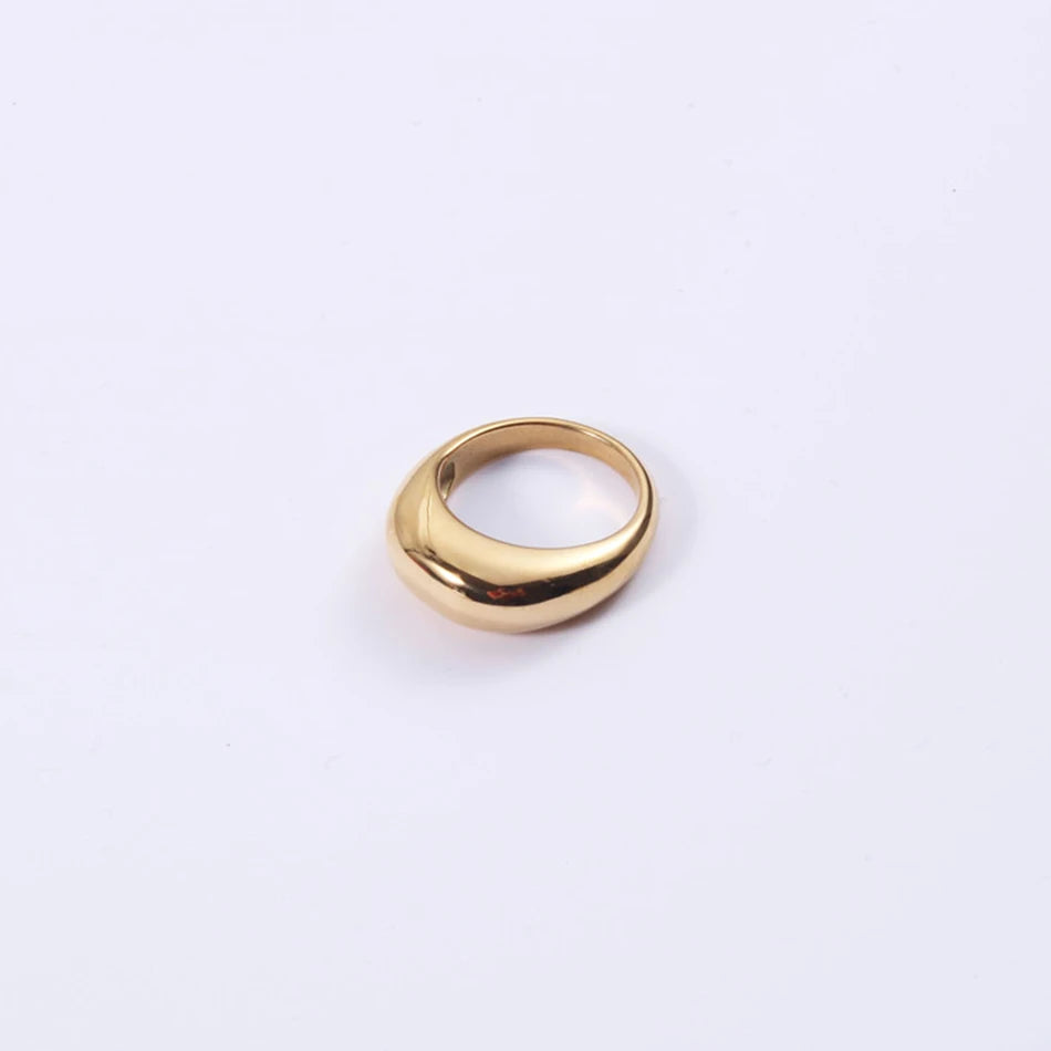 Simple Stainless Steel Arc Ring for Women | Minimalist Geometric Band in Silver or Gold | Couples Anniversary & Everyday Jewellery UK