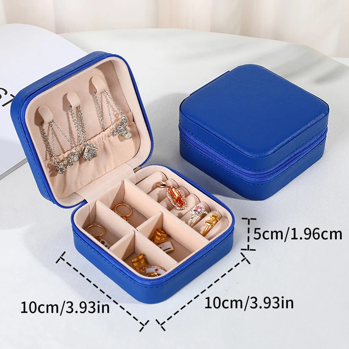 A portable organizer for travel jewelry boxes, storage bags, rings, earrings, necklaces, and bracelets - the perfect gift for women