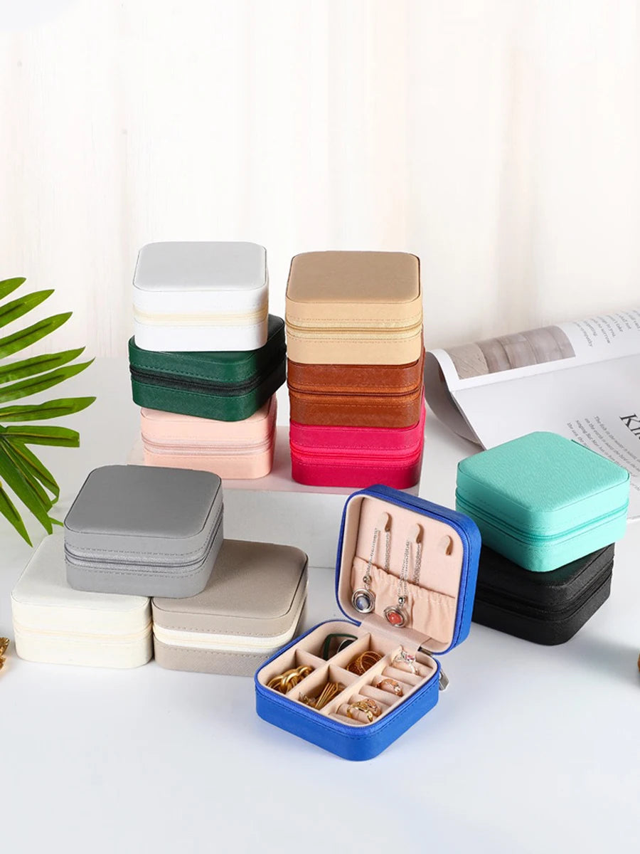 A portable organizer for travel jewelry boxes, storage bags, rings, earrings, necklaces, and bracelets - the perfect gift for women