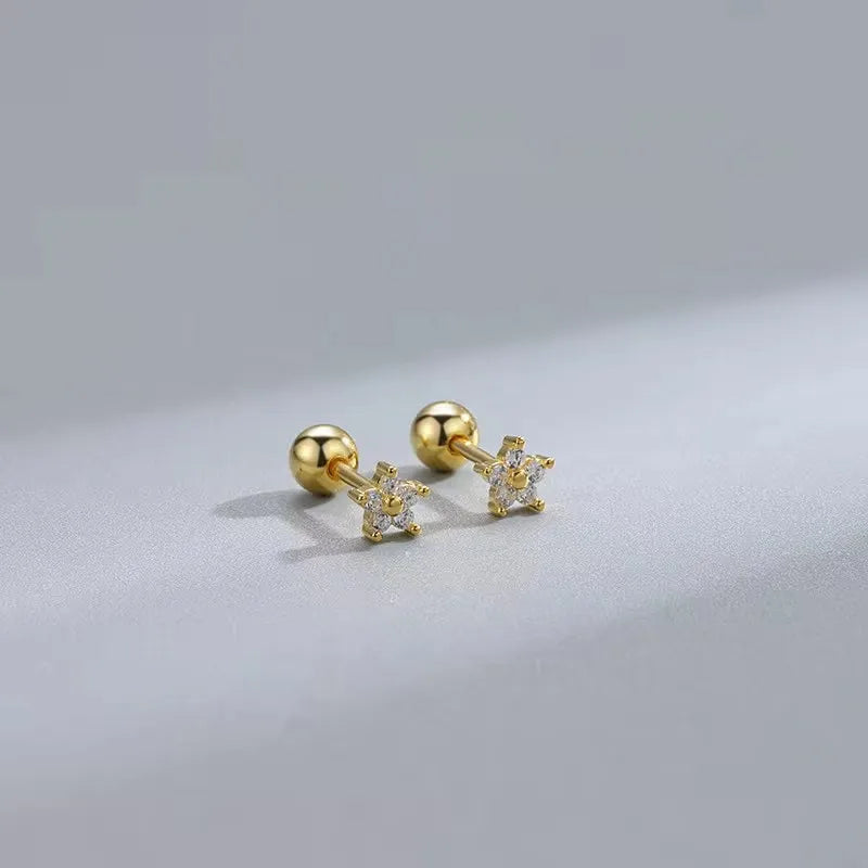 Hypoallergenic Heart Stud Earrings | 925 Sterling Silver Screw-Back Cartilage & Helix Piercing Jewellery for Women & Girls – Everyday Gift UK