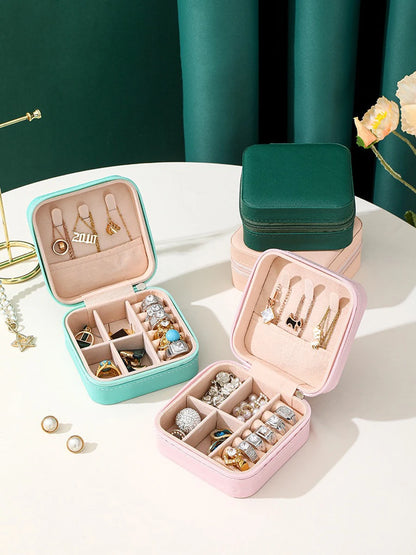 A portable organizer for travel jewelry boxes, storage bags, rings, earrings, necklaces, and bracelets - the perfect gift for women