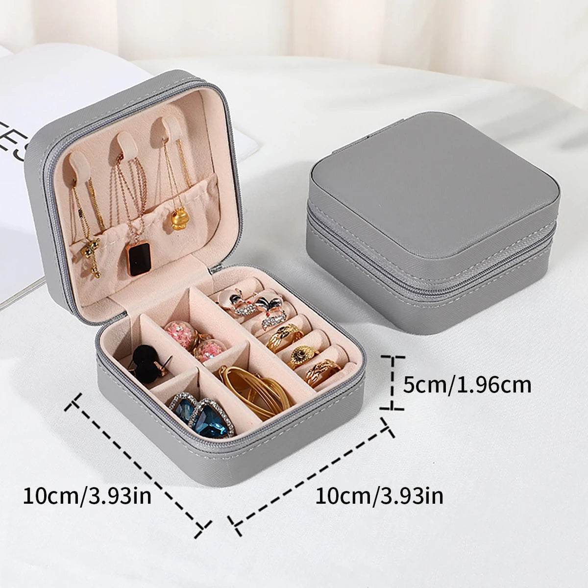 A portable organizer for travel jewelry boxes, storage bags, rings, earrings, necklaces, and bracelets - the perfect gift for women