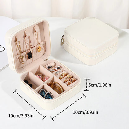 A portable organizer for travel jewelry boxes, storage bags, rings, earrings, necklaces, and bracelets - the perfect gift for women